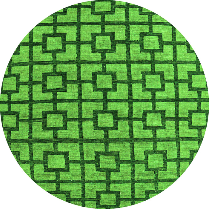 Round Oriental Green Modern Rug, abs5021grn