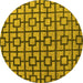 Round Oriental Yellow Modern Rug, abs5021yw