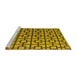 Sideview of Machine Washable Oriental Yellow Modern Rug, wshabs5021yw