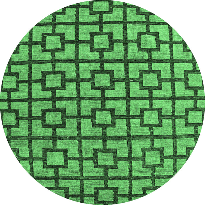 Round Oriental Emerald Green Modern Rug, abs5021emgrn