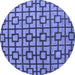 Round Oriental Blue Modern Rug, abs5021blu