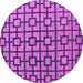 Round Machine Washable Oriental Purple Modern Area Rugs, wshabs5021pur