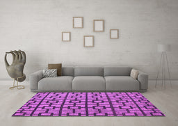Machine Washable Oriental Purple Modern Area Rugs in a Living Room, wshabs5021pur