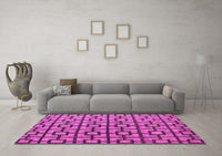 Machine Washable Oriental Pink Modern Rug, wshabs5021pnk