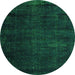 Round Oriental Green Modern Rug, abs5022grn