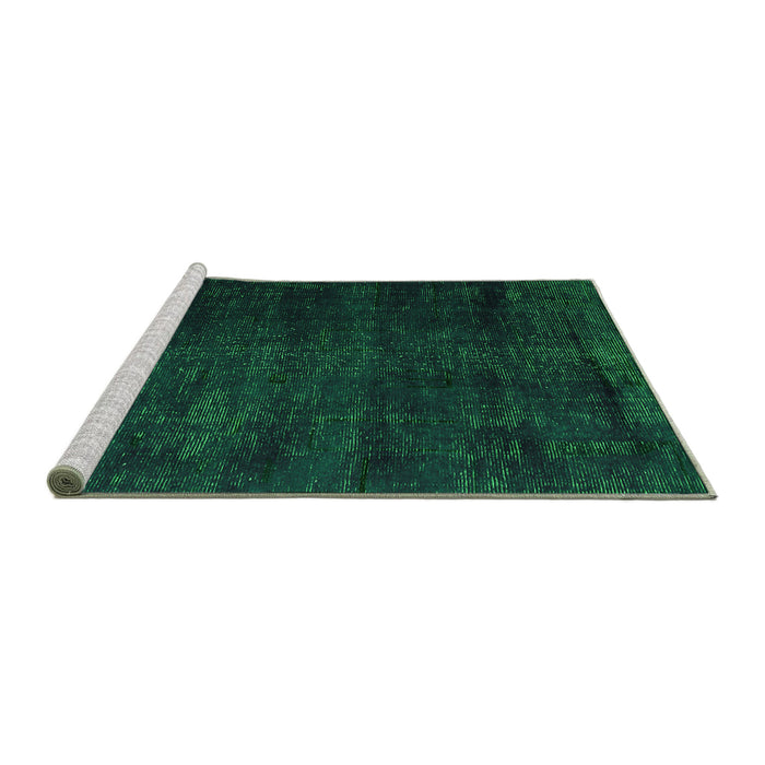 Sideview of Machine Washable Oriental Green Modern Area Rugs, wshabs5022grn
