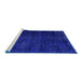 Sideview of Machine Washable Oriental Blue Modern Rug, wshabs5022blu