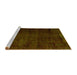 Sideview of Machine Washable Oriental Yellow Modern Rug, wshabs5022yw