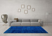 Machine Washable Oriental Light Blue Modern Rug in a Living Room, wshabs5022lblu