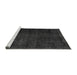 Sideview of Machine Washable Oriental Gray Modern Rug, wshabs5022gry