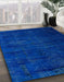 Abstract Cobalt Blue Oriental Rug in Family Room, abs5022