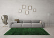 Machine Washable Oriental Emerald Green Modern Area Rugs in a Living Room,, wshabs5022emgrn