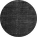 Round Machine Washable Oriental Gray Modern Rug, wshabs5022gry