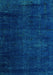 Machine Washable Oriental Turquoise Modern Area Rugs, wshabs5022turq