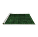 Sideview of Machine Washable Oriental Emerald Green Modern Area Rugs, wshabs5022emgrn