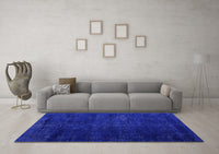 Machine Washable Oriental Blue Modern Rug, wshabs5022blu