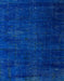 Machine Washable Abstract Cobalt Blue Rug, wshabs5022