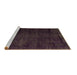 Sideview of Machine Washable Oriental Brown Modern Rug, wshabs5022brn