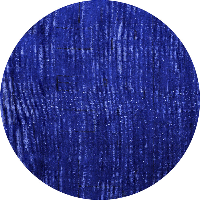 Round Oriental Blue Modern Rug, abs5022blu