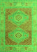 Machine Washable Oriental Green Modern Area Rugs, wshabs5023grn