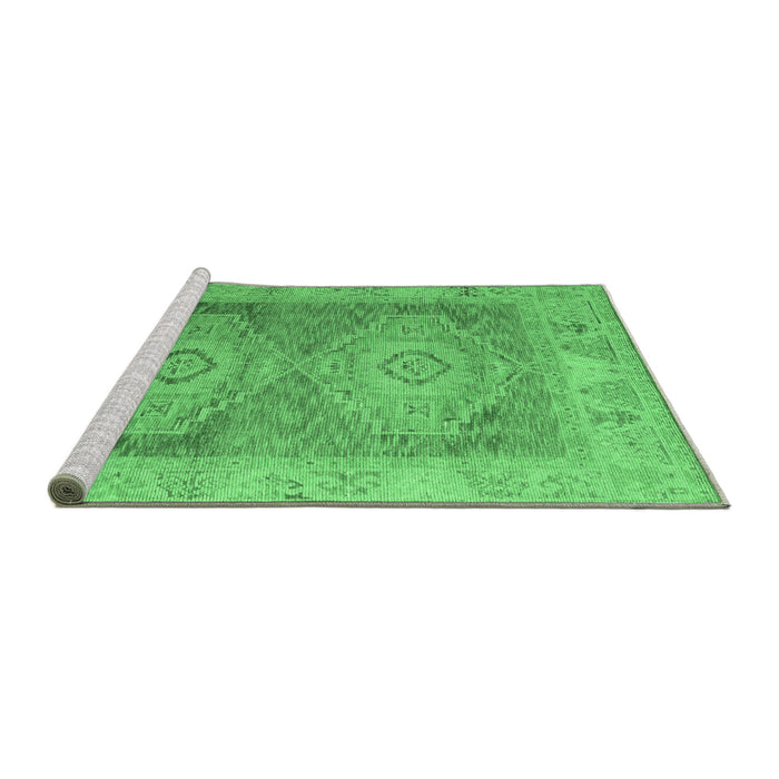Sideview of Machine Washable Oriental Emerald Green Modern Area Rugs, wshabs5023emgrn
