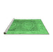 Sideview of Machine Washable Oriental Emerald Green Modern Area Rugs, wshabs5023emgrn