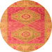 Round Oriental Orange Modern Rug, abs5023org