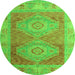 Round Oriental Green Modern Rug, abs5023grn