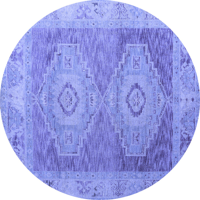 Round Oriental Blue Modern Rug, abs5023blu