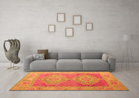 Machine Washable Oriental Orange Modern Rug, wshabs5023org