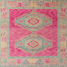 Square Abstract Light French Beige Brown Oriental Rug, abs5023