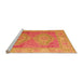 Sideview of Machine Washable Oriental Orange Modern Area Rugs, wshabs5023org