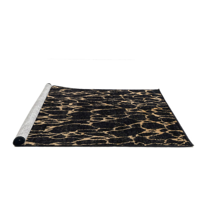 Sideview of Machine Washable Abstract Brown Rug, wshabs5024
