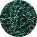 Round Oriental Turquoise Modern Rug, abs5024turq