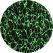 Round Oriental Emerald Green Modern Rug, abs5024emgrn