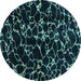 Round Oriental Light Blue Modern Rug, abs5024lblu