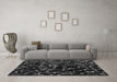 Machine Washable Oriental Gray Modern Rug in a Living Room,, wshabs5024gry