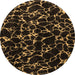 Round Oriental Brown Modern Rug, abs5024brn