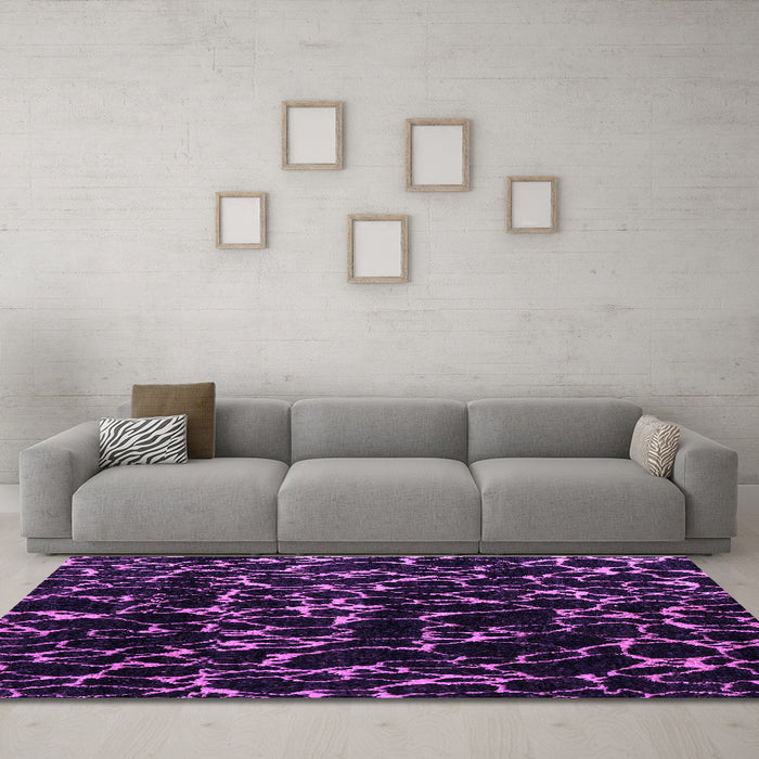 Machine Washable Oriental Purple Modern Area Rugs in a Living Room, wshabs5024pur