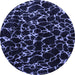 Round Oriental Blue Modern Rug, abs5024blu