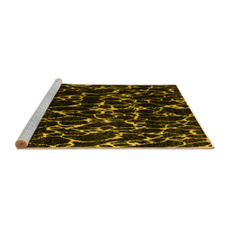 Sideview of Machine Washable Oriental Yellow Modern Rug, wshabs5024yw