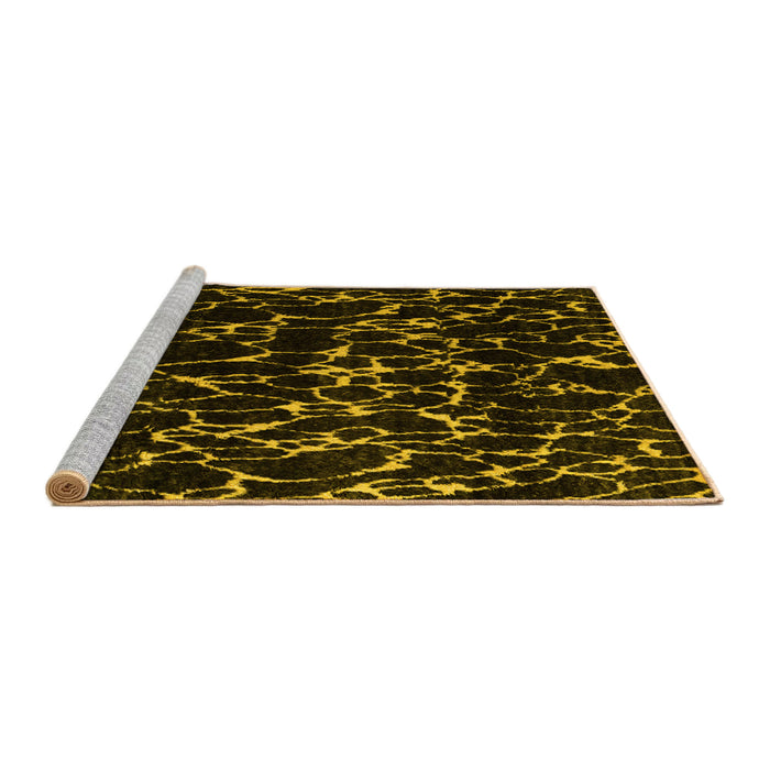 Sideview of Machine Washable Oriental Yellow Modern Rug, wshabs5024yw