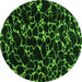 Round Oriental Green Modern Rug, abs5024grn