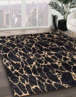 Machine Washable Abstract Brown Rug in a Family Room, wshabs5024