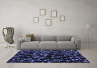 Machine Washable Oriental Blue Modern Rug, wshabs5024blu