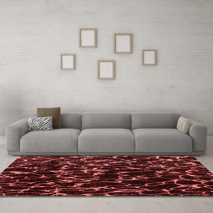 Modern Red Washable Rugs