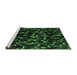 Sideview of Machine Washable Oriental Emerald Green Modern Area Rugs, wshabs5024emgrn