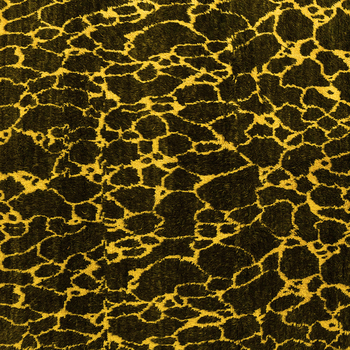 Square Machine Washable Oriental Yellow Modern Rug, wshabs5024yw