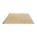 Sideview of Machine Washable Abstract Brown Gold Rug, wshabs5025