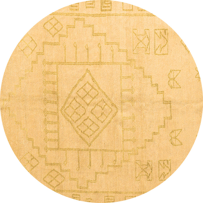 Round Oriental Brown Modern Rug, abs5025brn